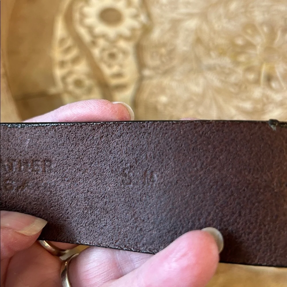 ERICSON BEAMON LEATHER BELT WITH DECORATIVE BUCKLE FOR GOYPHON NEW YORK